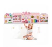 VEVOR Panneau Mural Sensoriel pour Enfants, Forme Château, Tableau d'Activités Montessori 14 en 1, Jouet Éducatif en Bois avec Accessoires de Fixation, pour Crèche, Classe, Salle de Jeux et Maison