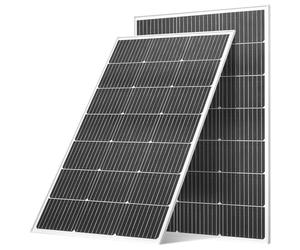 VEVOR Panneau Solaire Monocristallin 100 W Panneau Photovoltaïque 2 PCS Haut Rendement 23% pour Hors Réseau Toit Plat Voiture Bateau Camping-car, avec Sortie MC4 Stable, Cadre Aluminium, Étanche IP65