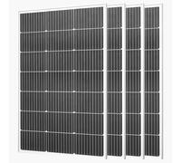 VEVOR Panneau Solaire Monocristallin 100 W Panneau Photovoltaïque 4 PCS Haut Rendement 23 % pour Hors Réseau Toit Plat Voiture Bateau Camping-car, avec Sortie MC4 Stable, Cadre Aluminium, Étanche IP65