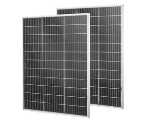VEVOR Panneau Solaire Monocristallin 100 W x 2 Panneau Photovoltaïque Bifacial pour Hors Réseau Toit Plat Voiture Bateau Camping-car, Haut Rendement 23%, IP67, avec Sortie MC4, Cadre en Aluminium