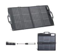 VEVOR Panneau Solaire Portable 100 W Chargeur Solaire Pliable Monocristallin Bifacial pour Stations Alimentation, Camping, Randonnée, Rendement 24%, avec Sortie MC4, Ports USB-A (QC3.0), Type-C et CC