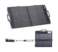 VEVOR Panneau Solaire Portable 100 W Chargeur Solaire Pliable Monocristallin Bifacial pour Stations Alimentation, Camping, Randonnée, Rendement 24 %, avec Sortie MC4, Ports USB-A (QC3.0), Type-C et CC