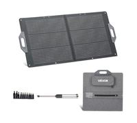 VEVOR Panneau Solaire Portable 100 W Chargeur Solaire Pliable Monocristallin pour Stations Alimentation, Camping, Randonnée, Rendement 24%, avec Sortie MC4, Ports USB-A, Type-C et CC, Étanche IP65
