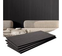 VEVOR - Panneaux acoustiques à lattes en bois pour mur 1200 x 600 mm chêne noir Noir