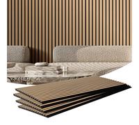 VEVOR Panneaux acoustiques à lattes en bois 1200 x 600 mm lamelles acoustiques en MDF pour mur intérieur moderne, panneaux muraux en faux bois pour décoration élégante, réduction du bruit, chêne clair