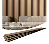 VEVOR Panneaux acoustiques à lattes en bois 2400 x 200 mm lamelles acoustiques en MDF pour mur intérieur moderne, panneaux muraux en faux bois pour décoration élégante, réduction du bruit, chêne clair