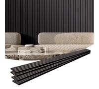 VEVOR Panneaux acoustiques à lattes en bois 2400 x 200 mm, lamelles acoustiques en MDF pour mur intérieur moderne, panneaux muraux en faux bois pour décoration élégante, réduction du bruit, chêne noir