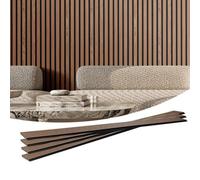 VEVOR Panneaux acoustiques à lattes en bois, 2400 x 200 mm, lamelles acoustiques en MDF pour mur intérieur moderne, panneaux muraux en faux bois pour décoration élégante et réduction du bruit, noyer