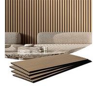 VEVOR Panneau acoustique mural à lattes 1200×600 mm lamelles MDF réduction du bruit chêne clair