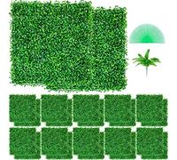VEVOR Panneaux de Buis Artificiels 10X10pouce Haie Artificielle Réaliste 24pcs Protection UV Panneaux Muraux de Haie de Buis Construction Solide Frais Faux Feuillage Toile de Fond Décoration Murale