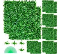 VEVOR Panneaux de Buis Artificiels 20X20pouce Haie Artificielle Réaliste 12pcs Protection UV Panneaux Muraux de Haie de Buis Construction Solide Frais Faux Feuillage Toile de Fond Décoration Murale