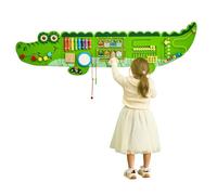VEVOR Panneaux Muraux d'Activités Crocodile, 9 Jeux, Jouet Mural Sensoriel Montessori pour Enfants 3-12 Ans, Centre d'Activités d'apprentissage, Salle de Jeux des Tout-Petits, Crèche, Salle de Classe
