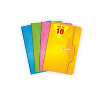 Calligraphe 70Cpack Lot de 10 Carnets Agrafés (une Marque de Clairefontaine) - 11x17 cm - 96 Pages Petits Carreaux - Papier Blanc 70 g - Couverture Carte Recyclée Vernie - Couleurs Aléatoires