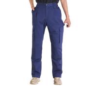 VEVOR Pantalon Ignifuge Homme, Taille XXL, Pantalon Cargo Homme Coton, Résistant aux Flammes Déchirures, avec Multi-poches, Taille Élastique, pour Soudage, Soudeurs, Sorties Décontractées, Bleu Foncé