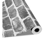 VEVOR Papier Peint Adhésif Mural, 45 cm x 10 m, Rouleau de Papier Peint Autocollant en Vinyle, Motif Brique Grise, Imperméable, pour Revêtement Mural, dans Chambres, Cuisines, Salles de Bain, Bureaux