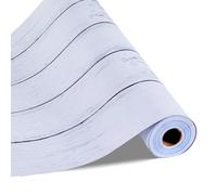 VEVOR Papier Peint Adhésif Mural, 45 cm x 12 m, Rouleau Papier Peint Autocollant en Vinyle, Motif Texture Bois Blanc, Imperméable, pour Revêtement Mural, Chambres, Cuisines, Salles de Bain, Bureaux