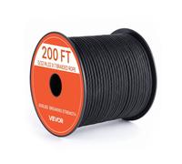 VEVOR Paracorde en Nylon 4 mm x 60 m, Corde Tressée à 7 Brins Type 550, Résistance à la Rupture de 272 kg, Corde Polyvalente pour Camping, Randonnée, Extérieur, Bricolage, Maison et Bracelets, Noir