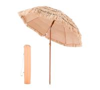 VEVOR Parasol Hawaïen, 2 m Parasol Exotique Inclinable avec Toit Chaume PP, 8 Baleines Métalliques, Protection Solaire Extérieure Flexible pour Plage, Terrasse, Bord de Piscine, Jardin, Arrière-cour