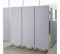 VEVOR Paravent Multifonctionnel à 3 Panneaux, Cloison de Séparation Autoportant 184 x 165,5 cm, Séparateur de Pièces Intérieur en Polyester Pet, Pliable, pour Confidentialité, Bureau, Salon, Gris