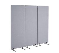 VEVOR Paravent Multifonctionnel à 3 Panneaux, Cloison de Séparation Autoportant 184 x 165,5 cm, Séparateur de Pièces Intérieur en Polyester Pet, Pliable, pour Confidentialité, Bureau, Salon, Gris