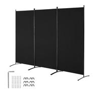 VEVOR Cloison de Séparation Paravent à 3 Panneaux 260 cm Séparateur Bureau Noir