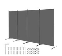 VEVOR Cloison de Séparation Paravent à 4 Panneaux 346,4cm Séparateur Bureau Gris