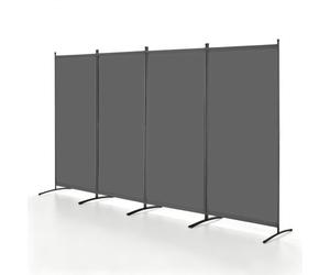 VEVOR Paravent Multifonctionnel à 4 Panneaux, Cloison de Séparation Autoportant 346,4 x 184 cm, Séparateur de Pièces Intérieur Pliable, Brise-vue pour Confidentialité, Bureau, Chambre à Coucher, Gris