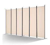 VEVOR Cloison de Séparation Paravent à 6 Panneaux 311 cm Séparateur Bureau Beige