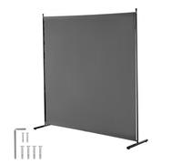 VEVOR Cloison de Séparation Paravent 1 Panneau 181 cm Séparateur de Bureau Gris