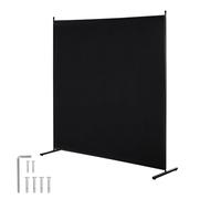 VEVOR Cloison de Séparation Paravent 1 Panneau 181 cm Séparateur de Bureau Noir