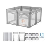 VEVOR Parc Bébé Modulable Pliable, 120 x 120 cm, Parc de Jeu Enfant, Porte Zippée, Maille Respirante Douce, Barrière Jeu pour Tout-petits Apprendre à Marcher et Se Tenir Debout, Intérieur et Extérieur