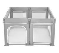 VEVOR Parc Bébé Modulable Pliable 200x178cm Porte Zippée Maille Respirante Douce Gris
