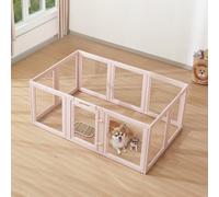 VEVOR Parc Caisse de Mise Bas Chiens Taille Moyenne 154x100x60 cm avec Fenêtres
