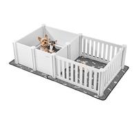 VEVOR Parc Caisse de Mise Bas pour Chien Chiot 186,5x97x50 cm avec Tapis d'Urine
