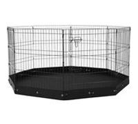 VEVOR Parc Chien Enclos Animaux de Compagnie Pliable Métal 76 cm avec Tapis noir