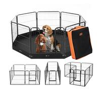 VEVOR Parc de Jeux pour Chiens 8 Panneaux de 610 x 610 mm, enclos d'exercices en métal Pliable pour Animaux de Compagnie avec Porte, Sac de Rangement et Coussin inférieur pour Chiens, Chats