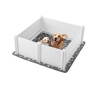 VEVOR Parc de Mise Bas pour Chien, 122x122x46 cm, Caisse de Mise Bas pour Chiots, avec Porte Réglable en Hauteur, Tapis d'Urine Lavable, Boite de Naissance en Plastique PVC pour Chiens de Grande Race