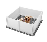 VEVOR Caisse de Mise Bas pour Chien Chiot en PVC 152 x 152 x 61 cm avec Tapis