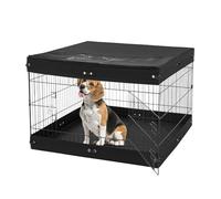 VEVOR Parc pour Chien 91x91x61 cm Enclos Chat Chiot Pliable 4 Panneaux, Clôture d'exercice en Métal avec Porte, Tapis, Housse de Protection, pour Petits Animaux de Compagnie, Intérieur, Extérieur