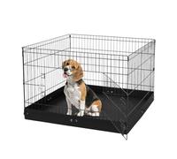 VEVOR Parc pour Chien 91x91x61 cm Enclos Chat Chiot Pliable 4 Panneaux, Clôture d'Exercice en Métal avec Porte, Tapis en Tissu Oxford 600D, pour Petits Animaux de Compagnie, Intérieur, Extérieur