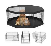 VEVOR Parc pour Chien Enclos Lapin Pliable en Métal 8 Panneaux Couverture Tapis