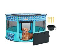 VEVOR Parc pour Chien Portable 1117x1117x609 mm Enclos Chat Chiot Pliable Tissu Oxford 600D Imperméable Fermeture Éclair pour Intérieur, Extérieur, Voyage, Camping, Activités en Plein Air (Rond, L)