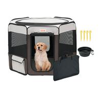 VEVOR Parc pour Chien Portable 914x914x584 mm Enclos Chat Chiot Pliable Tissu Oxford 600D Imperméable Fermeture Éclair pour Intérieur, Extérieur, Voyage, Camping, Activités en Plein Air (Octogonal, M)