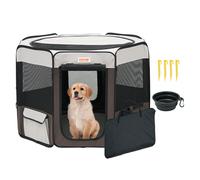 VEVOR Parc pour Chien Portable 914x914x584 mm Enclos Chat Chiot Pliable Tissu Oxford 600D Imperméable Fermeture Éclair pour Intérieur, Extérieur, Voyage, Camping, Activités en Plein Air (Octogonal, M)
