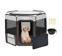 VEVOR Parc pour Chien Portable 914x914x584 mm Enclos Chat Chiot Pliable Tissu Oxford 600D Imperméable Fermeture Éclair pour Intérieur, Extérieur, Voyage, Camping, Activités en Plein Air (Octogonal, M)