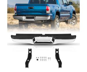 VEVOR Pare-Chocs Arrière, Compatible avec Toyota Tacoma 1995-2004, en Acier Chromé, avec Éclairage de Plaque d'Immatriculation Marchepied, Sans Trous de Capteur, Pièce de Remplacement pour TO1102215