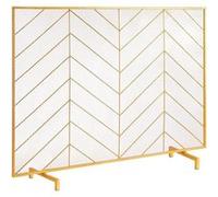 VEVOR Pare-feu de Cheminée 1 Panneau Grille de Protection de Cheminée Fer 98x75,8 cm Robuste avec Porte Pare-étincelles Autoportant Installation Simple pour Salon Décoration d'Intérieur Moderne, Doré
