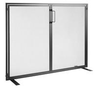 VEVOR Pare-feu de Cheminée 1 Panneau Grille de Protection de Cheminée en Fer 99x78 cm Robuste avec Porte Pare-étincelles Autoportant Installation Simple pour Salon Décoration d'Intérieur Moderne, Noir