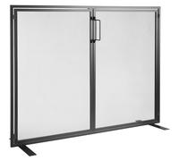 VEVOR Pare-feu de Cheminée 1 Panneau Grille de Protection de Cheminée en Fer 99x78 cm Robuste avec Porte Pare-étincelles Autoportant Installation Simple pour Salon Décoration d'Intérieur Moderne, Noir