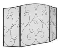 VEVOR Pare-feu de Cheminée 3 Panneaux Grille de Protection Cheminée en Fer Robuste 121,9x76,7 cm Pare-étincelles Autoportant Pas d'Assemblage Nécessaire pour Salon Décoration d'Intérieur Vintage, Noir